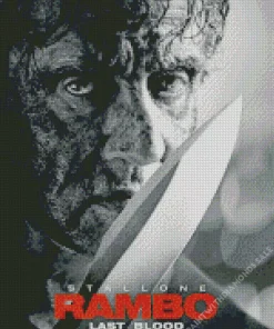 Black And White Rambo Poster Diamond Painting