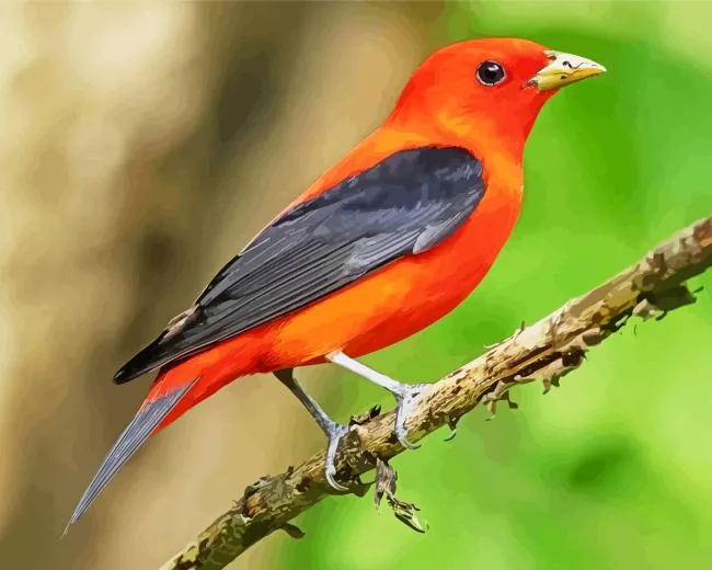 black winged Summer Tanager Diamond Paintings Black Winged Summer Tanager Diamond Painting