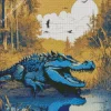 Blue Alligator Diamond Painting