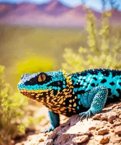 Blue Gila Monster Diamond Painting
