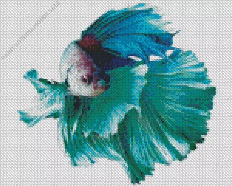 blue Siamese fighting fish Diamond Paintings Blue Siamese Fighting Fish Diamond Painting
