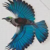 Blue Tui Bird Diamond Painting