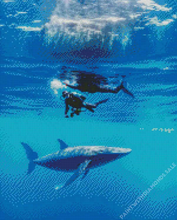 blue Whale in front of a driver Diamond Paintings Blue Whale In Front Of A Driver Diamond Painting