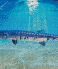Blue Tailed Barracuda Fishing Diamond Painting