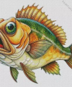 Cartoon Bass Fish Diamond Painting