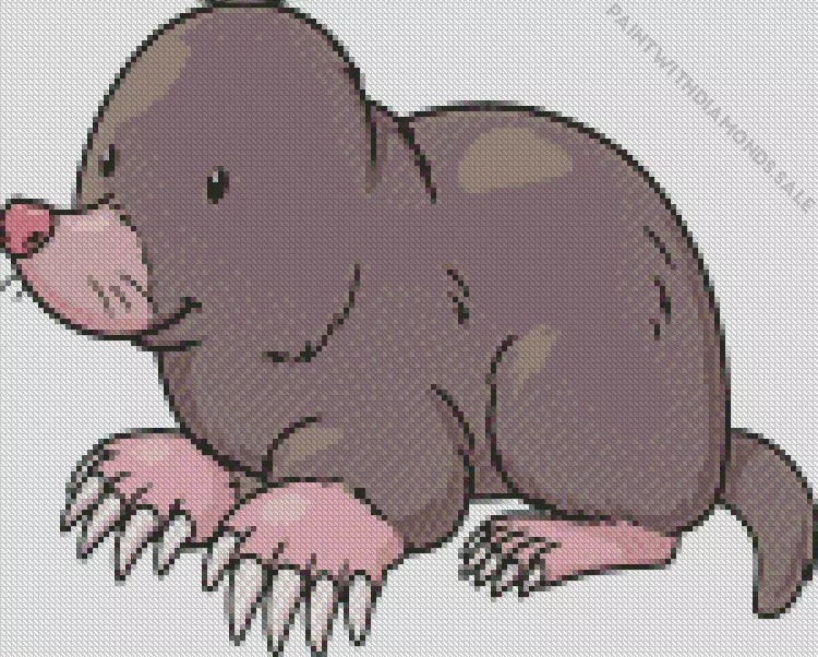 cartoon Mole animal Diamond By Numbers Cartoon Mole Animal Diamond Painting
