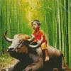 Chinese Boy On A Buffalo Diamond Painting