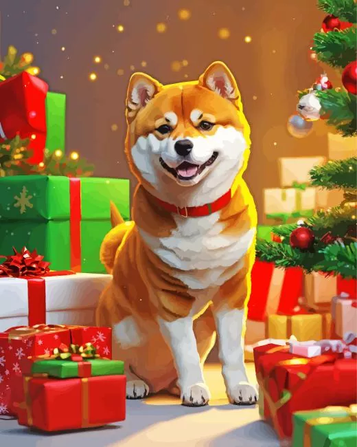christmas Shiba Inu Diamond Paintings Christmas Shiba Inu Diamond Painting