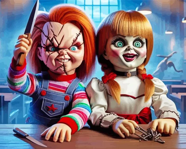 chucky and Annabelle Diamond Dotz Chucky And Annabelle Diamond Painting