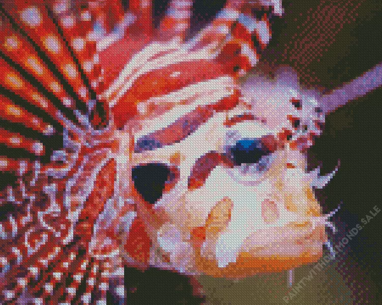 close up red Lionfish Diamond Paintings Close Up Red Lionfish Diamond Painting