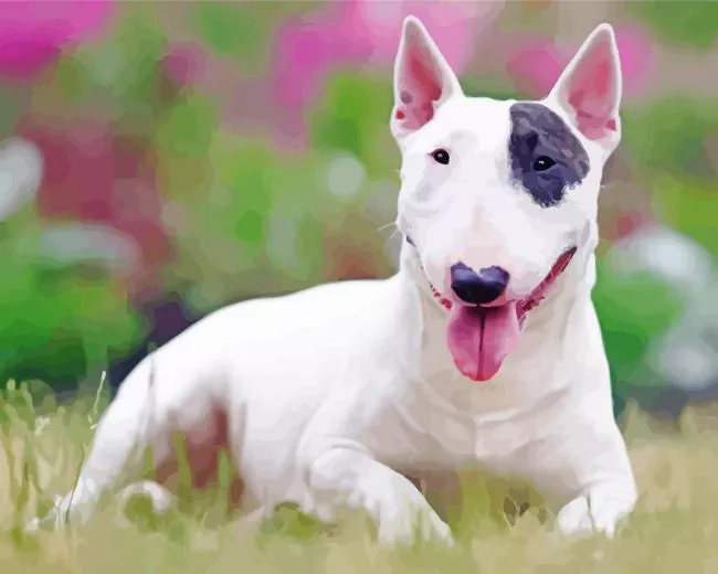 cute Bull Terrier dog Diamond Paintings Cute Bull Terrier Dog Diamond Painting