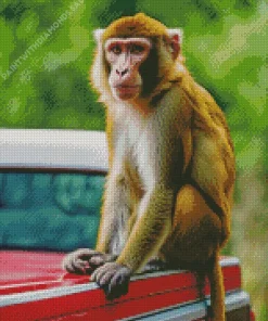Cute Macaque Animal Diamond Painting