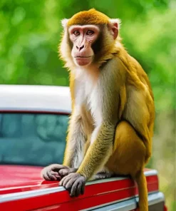 Cute Macaque Animal Diamond Painting