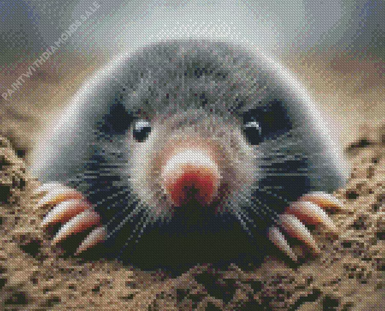 cute Mole8 Diamond By Numbers Cute Mole Diamond Painting