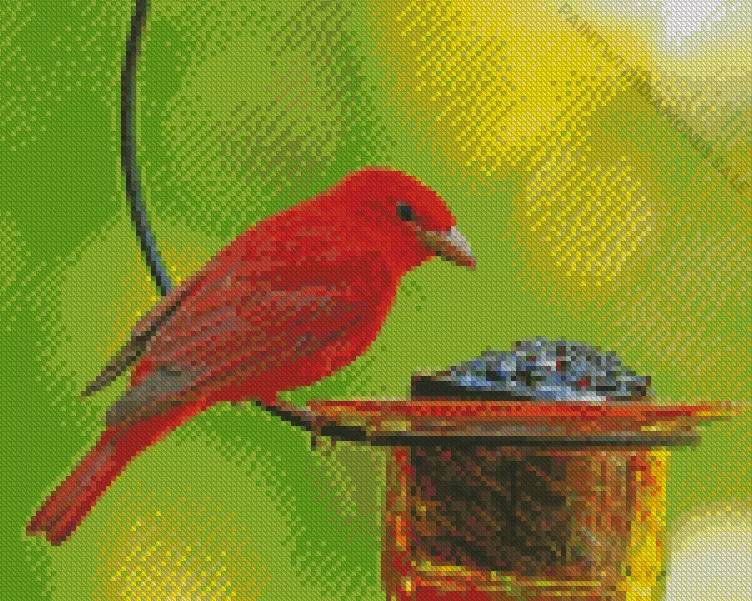 cute Summer Tanager Bird Diamond Dotz Cute Summer Tanager Bird Diamond Painting