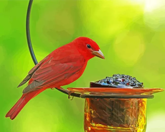 cute Summer Tanager Bird Diamond Paintings Cute Summer Tanager Bird Diamond Painting