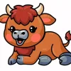 Cute Baby Bison Cartoon Diamond Painting