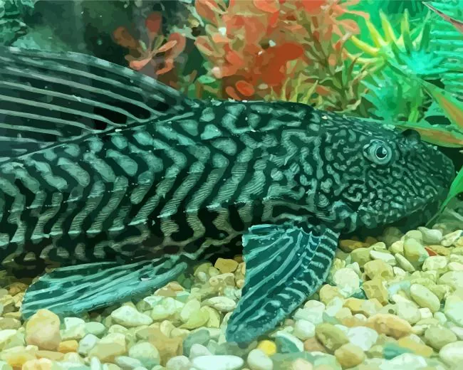 cute green Pleco Fish Diamond Paints Cute Green Pleco Fish Diamond Painting