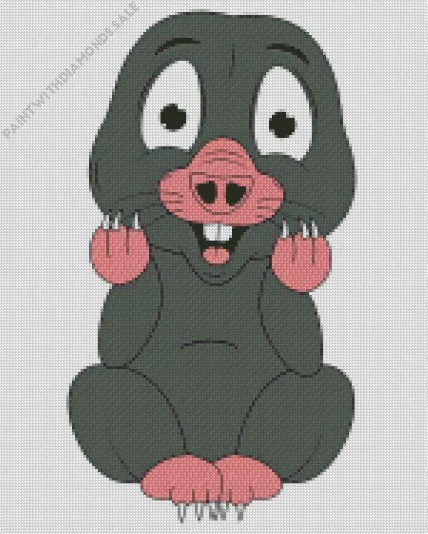 cute mole animal cartoon Diamond By Numbers Cute Mole Animal Cartoon Diamond Painting