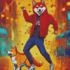Dancing Shiba Inu Diamond Painting