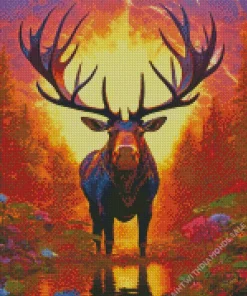 Fantasy Moose In Forest Diamond Painting