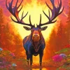 Fantasy Moose In Forest Diamond Painting