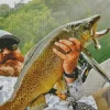 Fisherman Caught A Trout Fish Diamond Painting