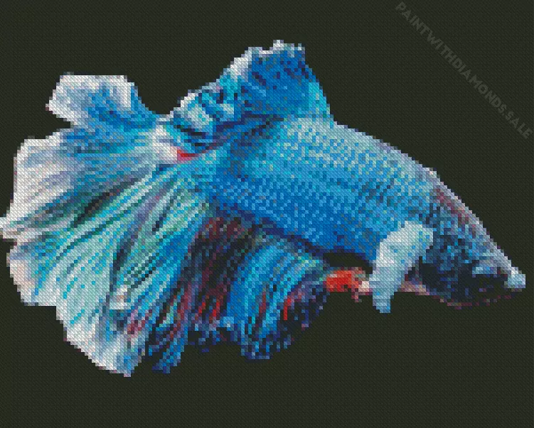 fluffy blue Siamese fighting fish Diamond Paintings Fluffy Blue Siamese Fighting Fish Diamond Painting