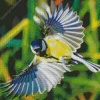 Flying Parus Bird Diamond Painting
