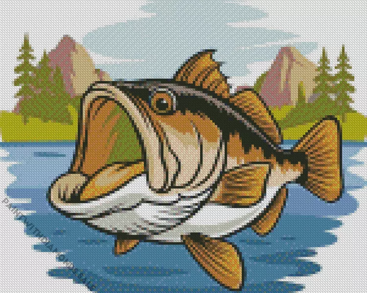 funny Bass fish Diamond Paintings Funny Bass Fish Diamond Painting