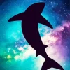 Galaxy Orca Whale Silhouette Diamond Painting