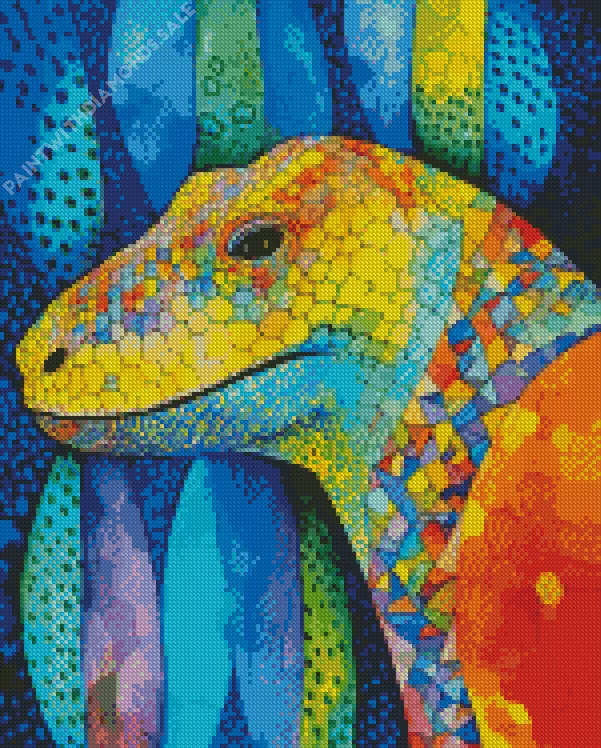 geometric Komodo dragon Diamond By Numbers Geometric Komodo Dragon Diamond Painting