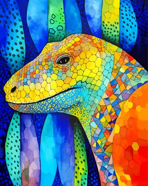 geometric Komodo dragon Diamond Paintings Geometric Komodo Dragon Diamond Painting