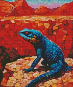 Geometric Blue Gila Monster Diamond Painting