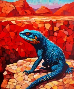 Geometric Blue Gila Monster Diamond Painting
