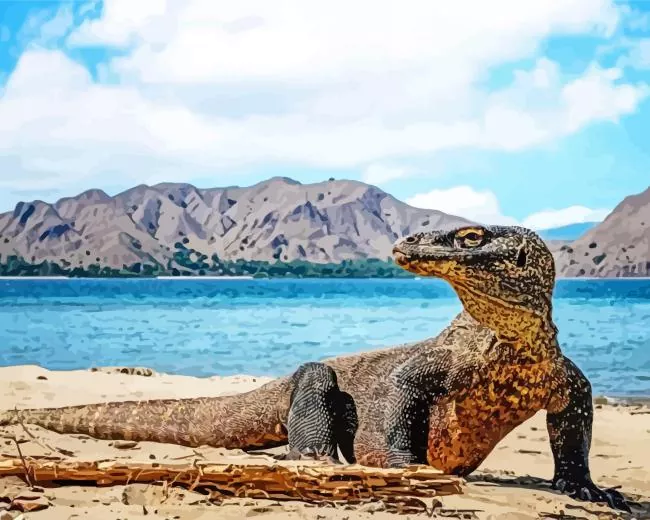 giant Komodo dragon Diamond Paintings Giant Komodo Dragon Diamond Painting