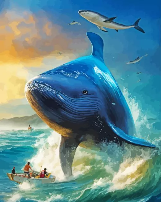 giant Whale Diamond With Numbers Giant Whale Diamond Painting