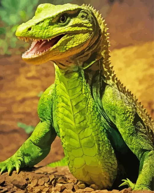 green Komodo dragon Diamond Paintings Green Komodo Dragon Diamond Painting