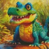 Green Baby Alligator Diamond Painting