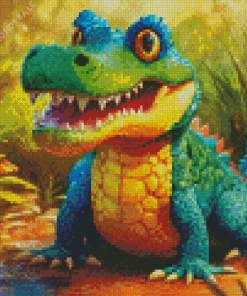 Green Baby Alligator Diamond Painting