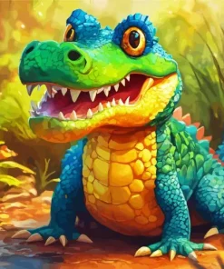 Green Baby Alligator Diamond Painting