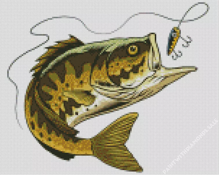 green bass fish Diamond Paintings Green Bass Fish Diamond Painting