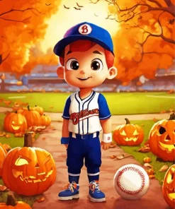 Halloween Baseball Player Diamond Painting