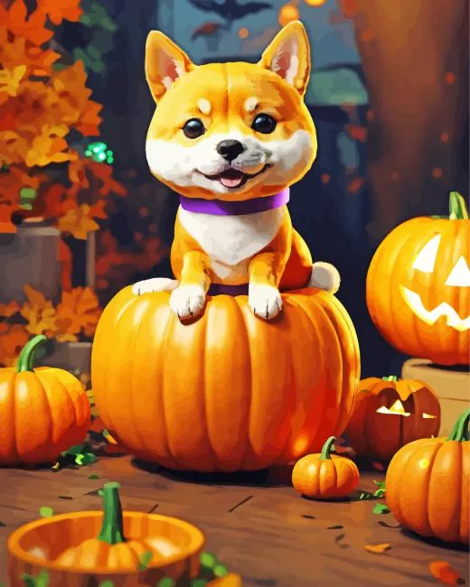 halloween Shiba Inu Diamond Paintings Halloween Shiba Inu Diamond Painting