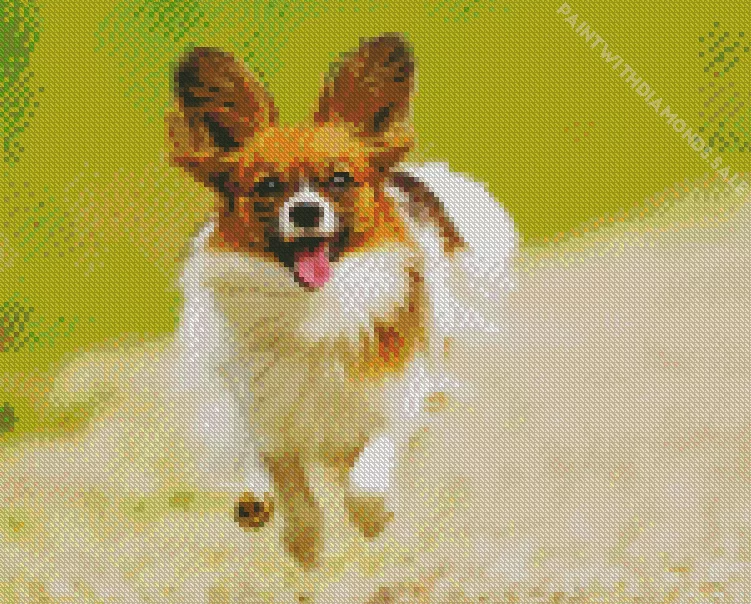 happy Papillon dog Diamond Paints Happy Papillon Dog Diamond Painting