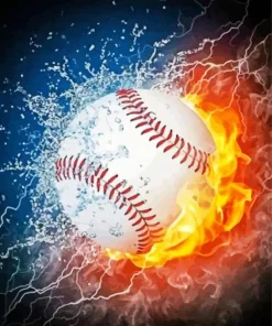 Ice Fire Baseball Diamond Painting