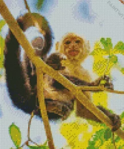 Joyfull Capuchin Monkey Diamond Painting