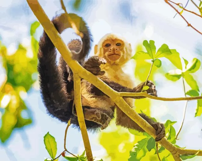 joyfull Capuchin Monkey Diamond Paintings Joyfull Capuchin Monkey Diamond Painting