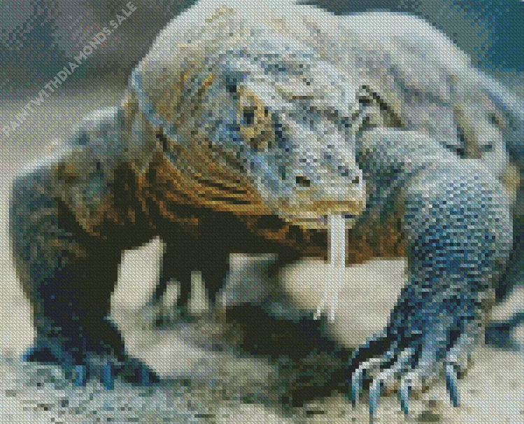 komodo dragon head Diamond By Numbers Komodo Dragon Head Diamond Painting