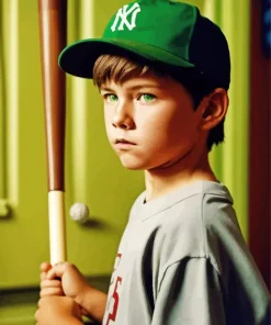 Little Boy With Baseball Bat Diamond Painting
